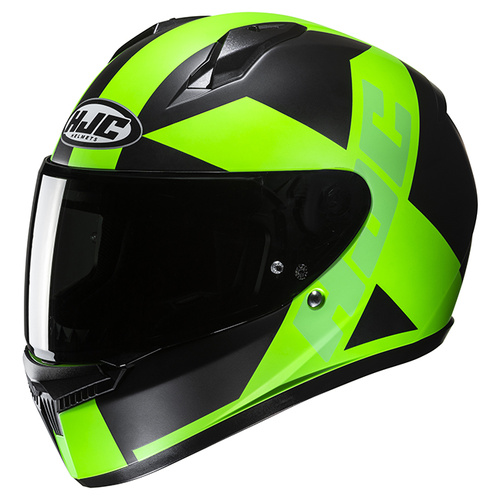 HJC C10 Tez Full Face Helmet MC-4HSF - Black/Green - S - SKU:1126860