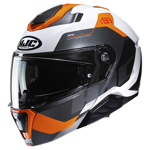 HJC i91 Carst Modular Helmet MC-7 - Black/Orange - 2XL - SKU:1127071