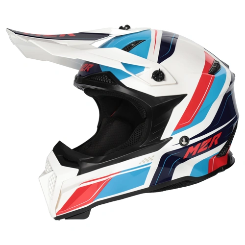 M2R X2.1 Pulse Lightweight MX Helmet (PC-2) - Blue/White/Red