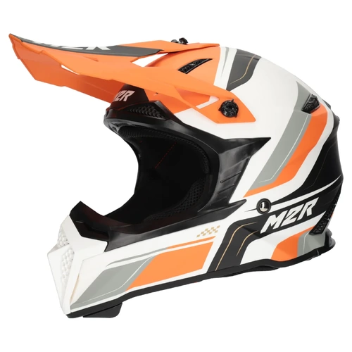 M2R X2.1 Pulse Lightweight MX Helmet (PC-8F) - Orange/White/Silver - M - SKU:1127303
