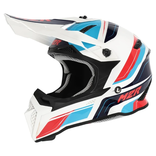 M2R Youth X2.1 Pulse Lightweight MX Helmet (PC-2) - Blue/White/Red - YM - SKU:1127315