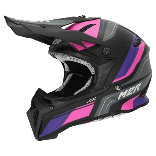 M2R Youth X2.1 Pulse Lightweight MX Helmet (PC-7F) - Pink/Purple/Black