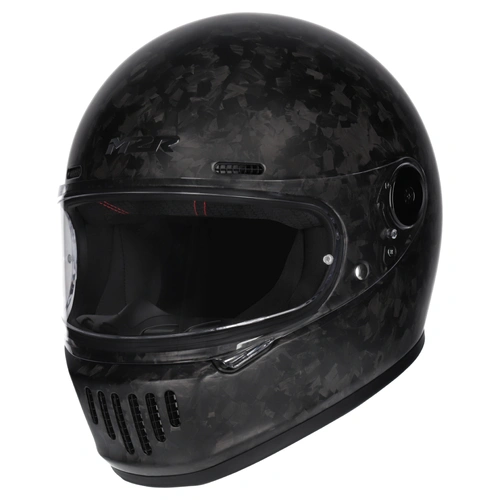M2R Fugitive Retro Styled Forged Carbon Full Face Helmet - Forged Carbon