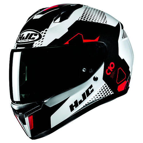 HJC C10 Aspa Full Face Helmet MC-1 - White/Black/Red - XS - SKU:1129048
