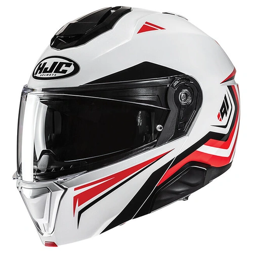 HJC i91 Tricus MC-1 Modular Helmet - White/Red - S - SKU:1129079