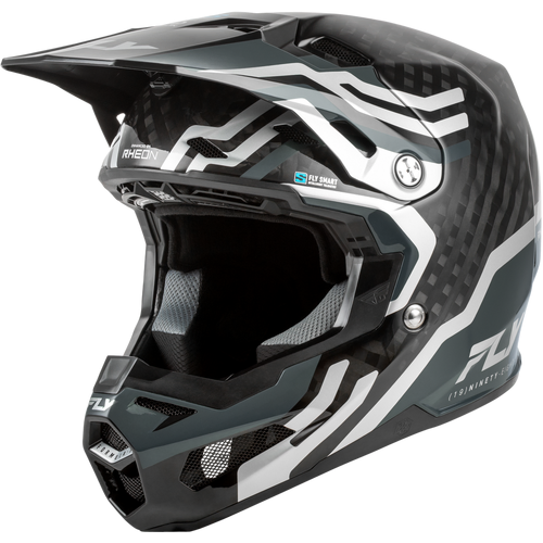 Fly Racing 2026 Youth Formula S Carbon Byte MX Helmet - Black Carbon/Grey/Silver - YL - SKU:1129602