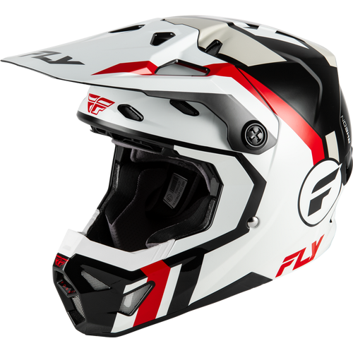 Fly Racing 2026 Youth Formula CP Seal MX Helmet - White/Black/Red - YL - SKU:1129665