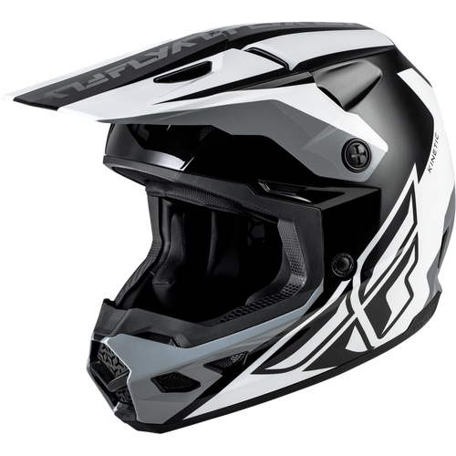 Fly Racing 2026 Kinetic Crest MX Helmet - Black/White/Grey - XS - SKU:1129693