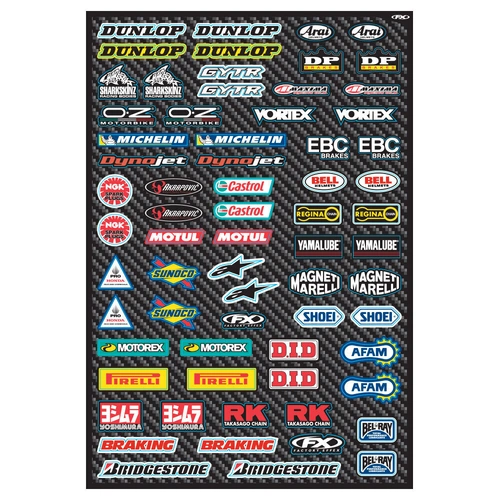 Factory Effex Oem Sticker Sheet - Sport Bike Micro Sponsor