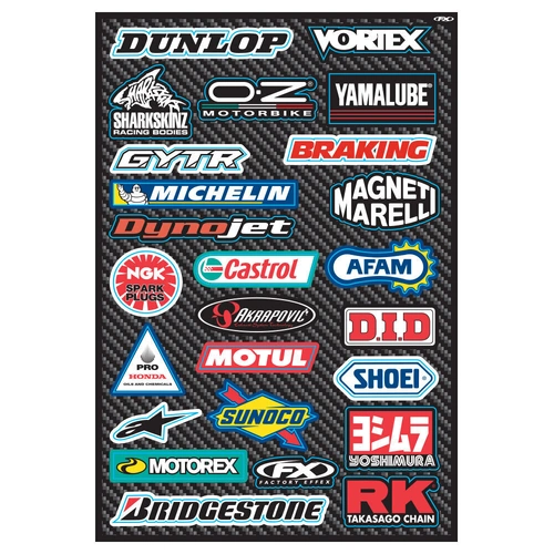 Factory Effex Oem Sticker Sheet - Sport Bike Sponsor