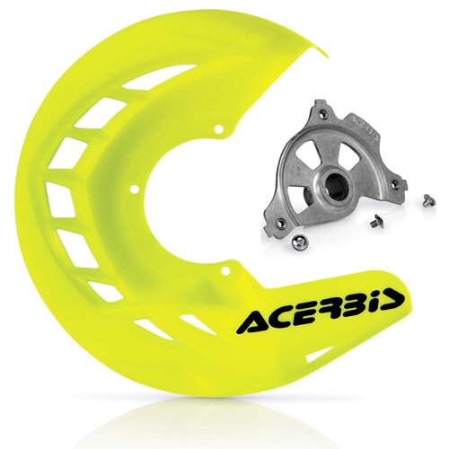 ACERBIS X-BRAKE DISC COVER & MOUNT FLO YELLOW YAMAHA YZ 04-22 YZF 04-13