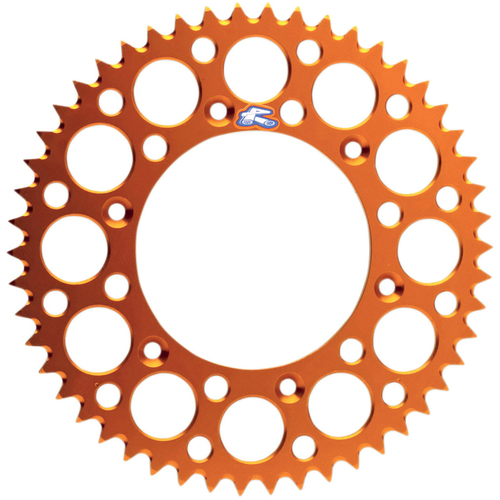 Renthal Ultralight Grooved Sprocket - Rear - Orange - 47T - SKU:191U42047