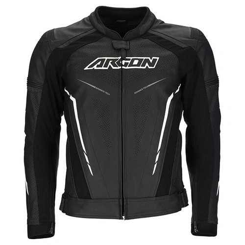 Argon Descent Perforated Leather Jacket - Black/White