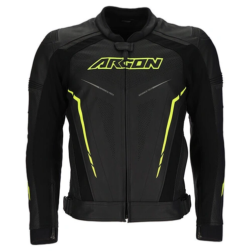 Argon Descent Perforated Leather Jacket - Black/Hi-Vis