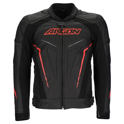 Argon Descent Non-Perforated Leather Jacket - Black/Red