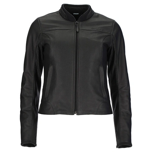 Argon Ladies Abyss Perforated Leather Jacket - Black