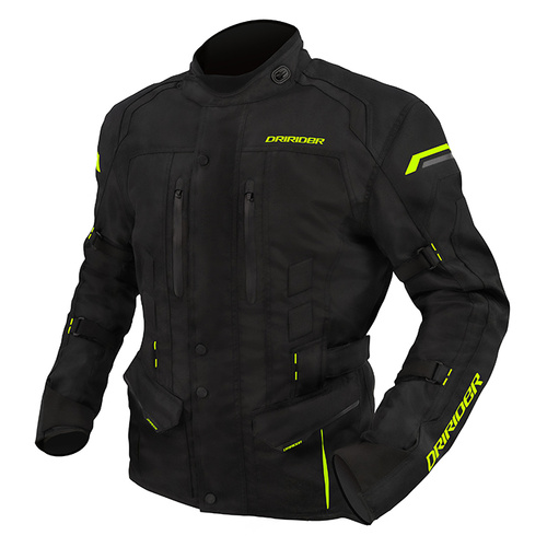 Dri Rider Compass 4 Jacket - Black/Hi-Vis Yellow - S - SKU:2119071