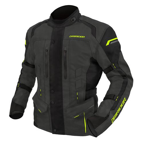 Dri Rider Compass 4 Jacket - Grey/Black/Hi-Vis Yellow - S - SKU:2119091