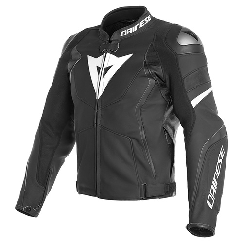 Dainese Avro 4 Leather Jacket - Matt Black/Matt Black/White - 60 - SKU:2119246
