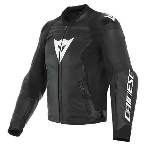 Dainese Sport Pro Leather Jacket - Black/White - 60 - SKU:2119335