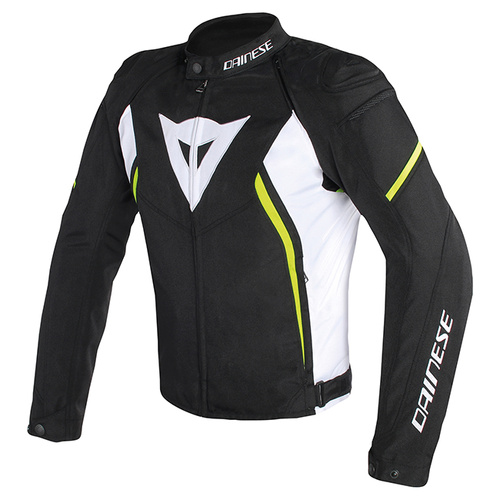 Dainese Avro D2 Tex Jacket - Black/White/Fluro Yellow - 46 - SKU:2119686