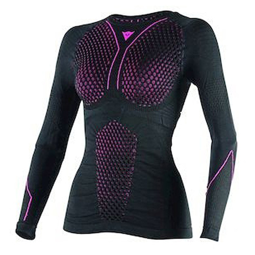 Dainese Ladies D-Core Thermo Tee - Black/Fuchsia - L - SKU:2120015