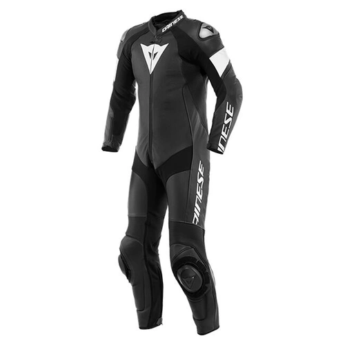 Dainese Tosa 1 Piece Peforated Leather Suit - Black/Black/White - 52 - SKU:2121948