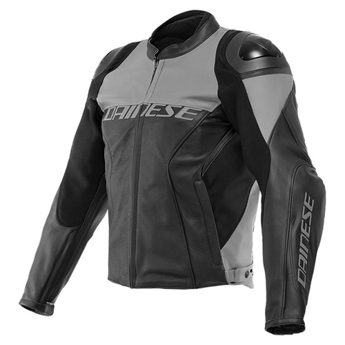 Dainese Racing 4 Perforated Leather Jacket - Black/Charcoal Grey - 58 - SKU:2121997