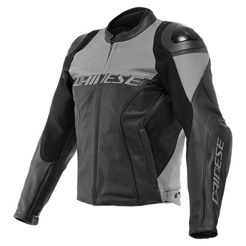 Dainese Racing 4 Perforated Leather Jacket - Black/Charcoal Grey