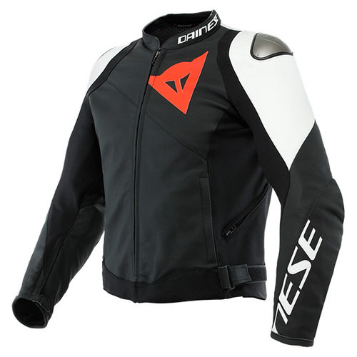 Dainese Sportiva Leather Jacket - Matt Black/Matt Black/White - 48 - SKU:2122000