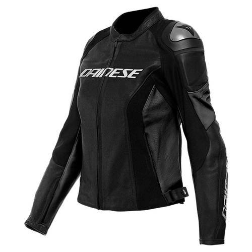 Dainese Ladies Racing 4 Perforated Leather Jacket - Black/Black - 48 - SKU:2122035