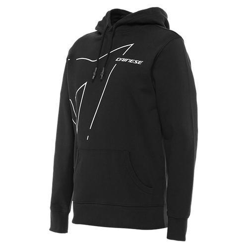 Dainese Casual Outline Hoodie - Black/Glacier Grey - S - SKU:2122309