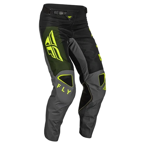 Fly Racing Kinetic Jet MX Pants - Black/Olive Green/Hi-Vis - 42 - SKU:2122513