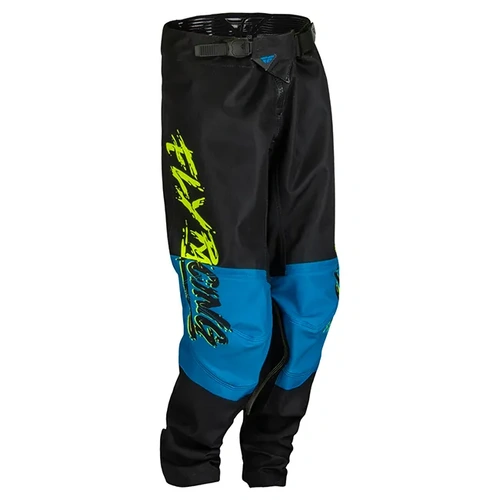 Fly Racing Youth Kinetic Khaos MX Pants - Hi-Vis/Black/Cyan - 18 - SKU:2122614