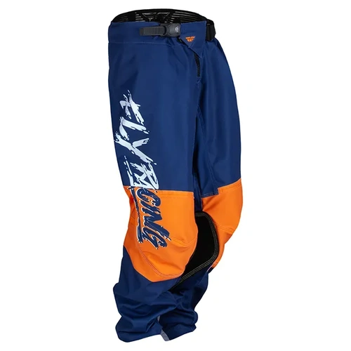 Fly Racing Youth Kinetic Khaos MX Pants - White/Navy/Orange - 18 - SKU:2122641