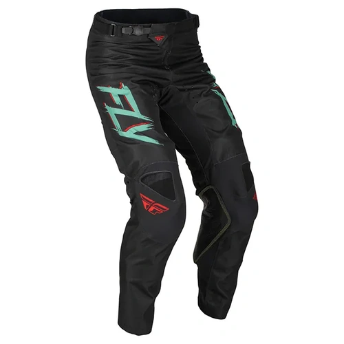 Fly Racing Kinetic Rave MX Pants - Black/Mint/Red - 34 - SKU:2122654