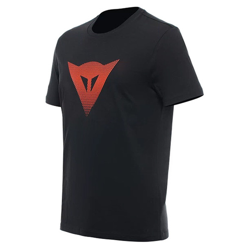 Dainese Casual Logo T-Shirt - Black/Fluro Red - XS - SKU:2123336
