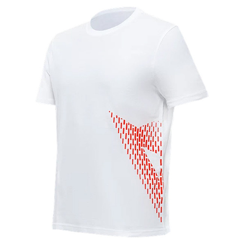 Dainese Casual Big Logo T-Shirt - White/Fluro Red - XS - SKU:2123360