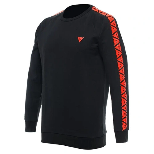 Dainese Casual Stripes Sweater - Black/Fluro Red - M - SKU:2123426