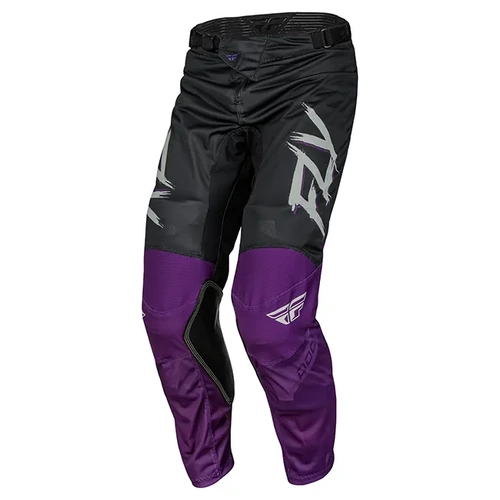 Fly Racing Kinetic Mesh Rave MX Pants - Black/Purple/Silver - 28 - SKU:2123731