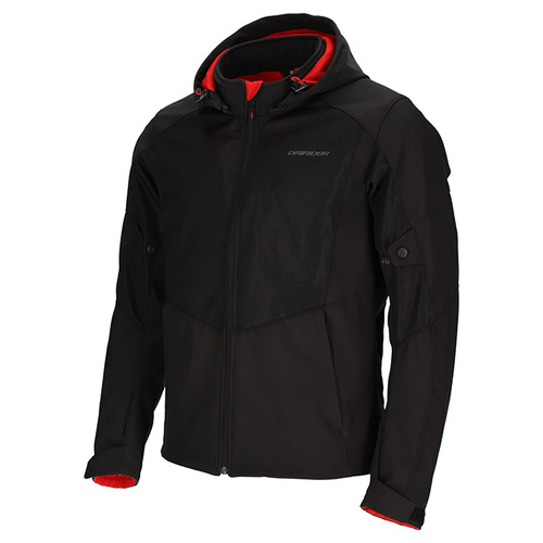 Dri Rider BLVD Waterproof Soft Shell Hooded Jacket - Black - XS - SKU:2123857