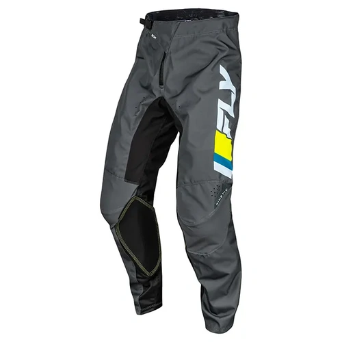 Fly Racing Youth Kinetic Prix MX Pants - Ice Grey/Charcoal/Hi-Vis