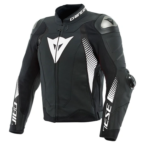 Dainese Super Speed 4 Leather Jacket - Matt Black/ Fluro Red - 60 - SKU:2124989