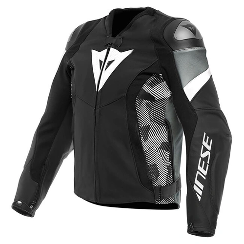 Dainese Avro 5 Leather Jacket - Black/White/Anthracite - 62 - SKU:2125227
