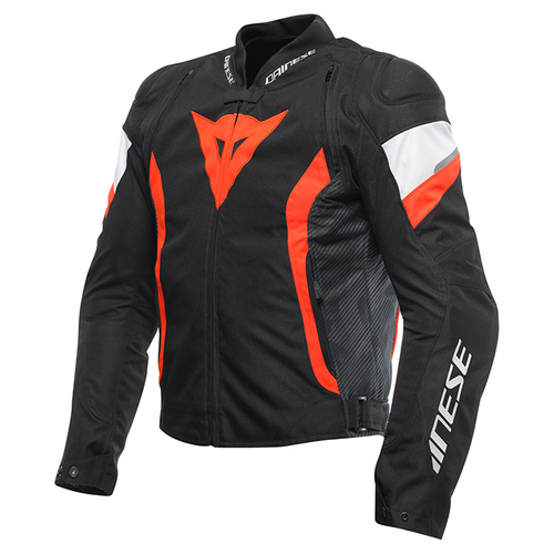 Dainese Avro 5 Tex Jacket - Black/Fluro Red/White - 46 - SKU:2125577