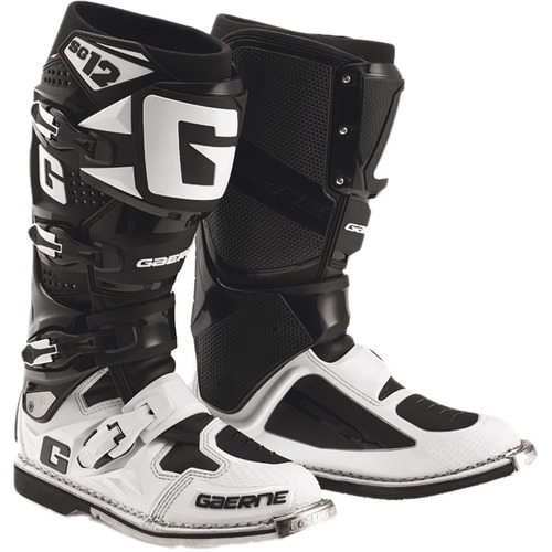 Gaerne SG-12 Black and White Boots - White - 44 - Adult  - SKU:217401444