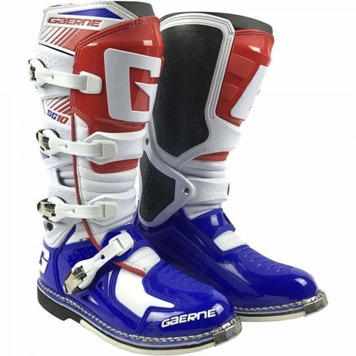 Gaerne SG-10 Boots - White/Blue/Red - 43 - SKU:219002643