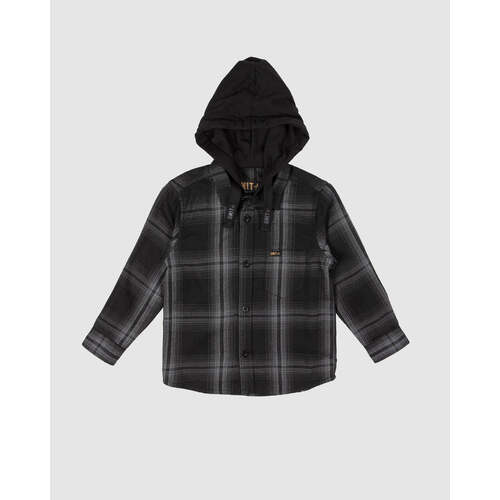 UNIT Chester Kids Flannel Shirt - Black
