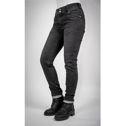 Bull-It Womens Raven Straight/Short Motorcycle Jeans - Black