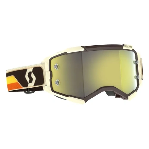 SCOTT Fury Goggle With Yellow Chrome Lens - Deep Brown/Beige